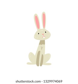 Cute Funny Easter Bunny Cartoon Character Vector Illustration
