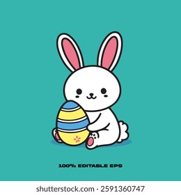 Cute funny easter bunny clip art