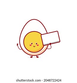 Cute funny egg expression character. Vector hand drawn cartoon mascot character illustration icon. Isolated on white background. food character concept