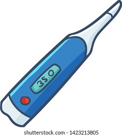 Cute and funny electric thermometer ready to get used