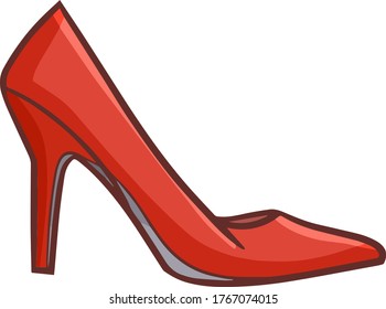Cute and funny elegant red woman's high heels for fashionable woman