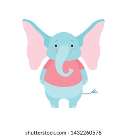 Cute Funny Elephant Animal Cartoon Character Vector Illustration
