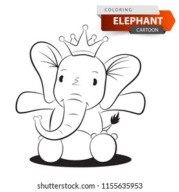 Cute, funny elephant character. Illustrations for printing on T-shirts. Vector eps 10