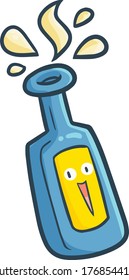 Cute and funny elixir bottle character laughing happily