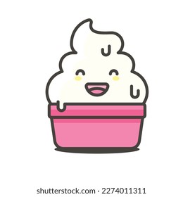 cute funny emoticon vector icon illustration