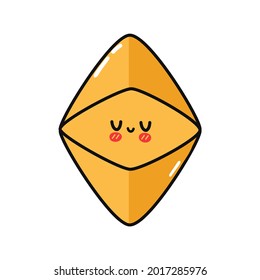 Cute funny Ethereum character. Vector hand drawn cartoon kawaii character illustration icon. Isolated on white background. Ethereum character concept