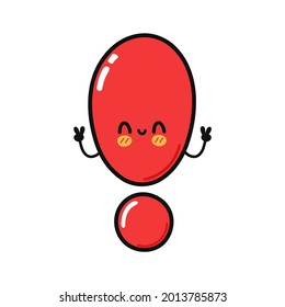 Cute funny Exclamation point character. Vector hand drawn cartoon kawaii character illustration icon. Isolated on white background. Exclamation point character concept