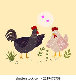 Cute and funny farm rooster, chicken,cock,cockerel,cartoon hand drawn vector illustration.