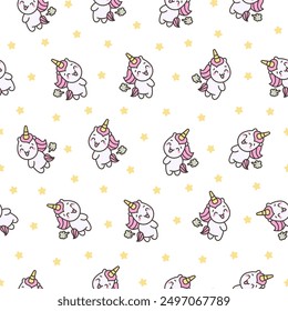 Cute and funny farting animals. Seamless pattern. Cartoon characters. Hand drawn style. Vector drawing. Design ornaments.