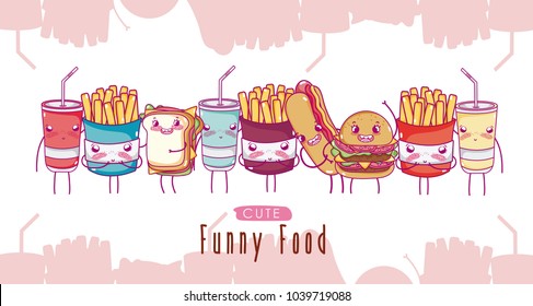 Cute funny fast food cartoons