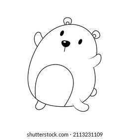 Cute and funny fat bear vector illustration cartoon isolated on white background.
A happy fat bear vector cartoon.