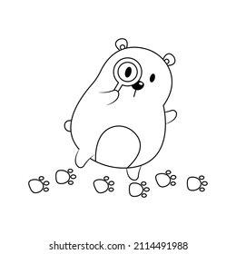 Cute and funny fat bear vector illustration cartoon isolated on white background.
Detective fat bear vector cartoon.