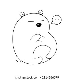 Cute and funny fat bear vector illustration cartoon isolated on white background.
Pouting fat bear vector cartoon.