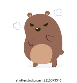 Cute and funny fat bear vector illustration cartoon isolated on white background.
Angry fat bear vector cartoon.