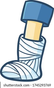 Cute and funny feet in a cast