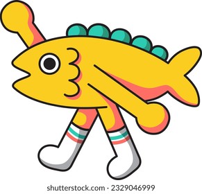Cute funny fish with legs1