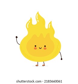 Cute funny flame character. Vector hand drawn cartoon kawaii character simple illustration icon. Isolated on white background. Fire,flame cartoon character concept