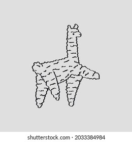 Cute funny fluffy llama . Hand drawn alpaca. Childish character design. Nursery decoration. Stock vector illustration isolated on background.