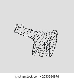 Cute funny fluffy llama . Hand drawn alpaca. Childish character design. Nursery decoration. Stock vector illustration isolated on background.