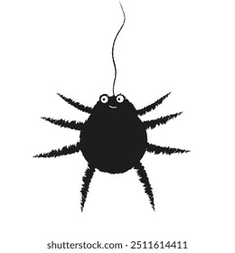 Fofo, engraçado, aranha fofa em estilo simples.  Ilustração de vetor engraçado para Halloween