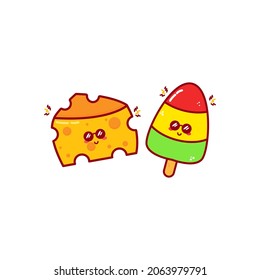 Cute funny food character. Vector hand drawn cartoon mascot character illustration icon. Isolated on white background. breakfast character concept