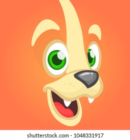 Cute funny fox face. Vector illustration isolated. Cartoon character for children books.