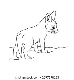 cute funny fox image vector line atr and fox outline drawing,illustration