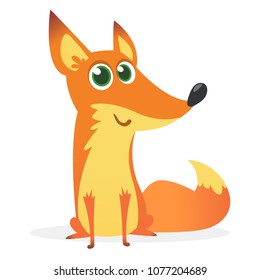 Cute funny fox mascot. Vector illustration isolated. Cartoon character for children books. 
