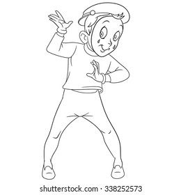 cute funny french mime is making a comedy performance