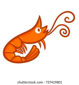 Cute  and funny fresh red orange lobster - vector.