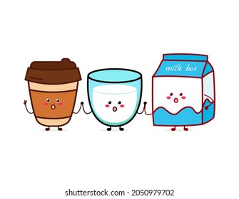 Cute funny friendship expression character. Vector hand drawn cartoon mascot character illustration icon. Isolated on white background. food character concept