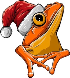 Cute And Funny Frog Wearing Santa S Hat