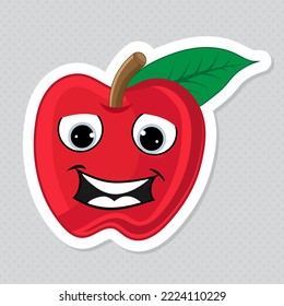 Cute Funny Fruit Sticker vector,