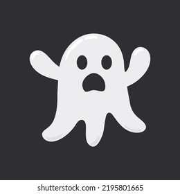 Cute funny ghost. Baby creepy boo characters for kids. Magic scary spirits . Isolated flat vector illustrations of comic phantoms