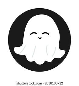 Cute funny ghost character. Vector hand drawn cartoon kawaii character illustration icon. Isolated on white background. Ghost character concept