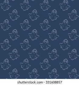 Cute and funny ghost \ halloween \ pattern