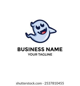 cute funny ghost logo design