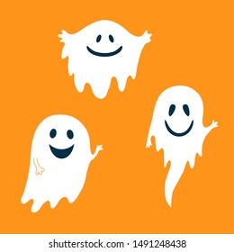 Cute and funny ghosts for Halloween.