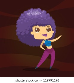 Cute funny girl 03, vector