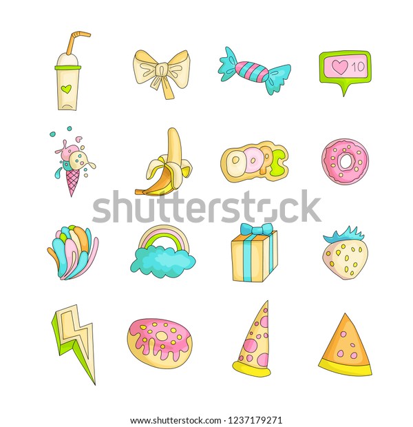 Cute Funny Girl Teenager Colored Icon Stock Image Download Now