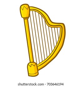 Cute and funny golden harp for orchestra - vector.