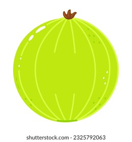 Cute funny Gooseberry character. Vector hand drawn cartoon kawaii character illustration icon. Isolated on white background. Gooseberry fruit character concept