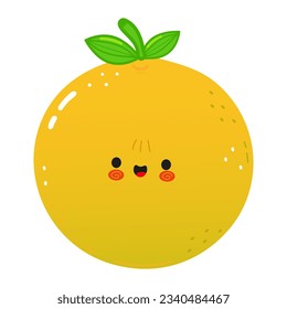 Cute funny Grapefruit character. Vector hand drawn cartoon kawaii character illustration icon. Isolated on white background. Grapefruit character concept