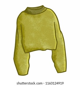 Cute and funny green elegant green coat - vector