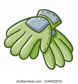 Cute and funny green glove for industrial worker - vector