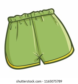 Cute And Funny Green Short Pants For Casual Event - Vector