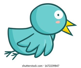 Cute and funny green tosca bird flying
