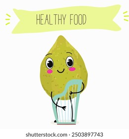 Linda Ilustración vectorial de personaje de guayaba divertida.