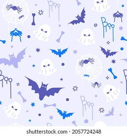 Cute funny Halloween concept seamless pattern