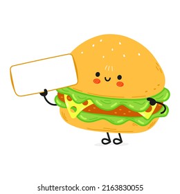 Cute Funny Hamburger Poster Character 260nw 2163830055 